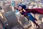 Placeholder: Supergirl flying over Dallas, Texas.