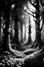 Placeholder: black and white fairy trees forest