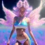 Placeholder: one big crystal glitter pink blue subtle galactic fairy in a galactic ambiance,glitter bikini, long blond hair down to the ground,transparent petals,blue eyes,delicate colors in the foreground, full of details, smooth，soft pink violet light atmosphere, light effect，vaporwave colorful, concept art, smooth, extremely sharp detail, finely tuned detail, ultra high definition, 8 k, unreal engine 5, ultra sharp focus, very precise, lots of details