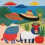 Placeholder: [art by David Hockney] Ah, "Animals in Sombreros"! A phrase that conjures whimsical images and playful absurdity. In the realm of fantastical tales and creative musings, "Animals in Sombreros" could symbolize a delightful blend of the unexpected and the charming. Imagine a world where animals of all kinds, from mischievous monkeys to elegant flamingos, don stylish sombreros atop their heads, adding a touch of flair and character to their already intriguing personalities.