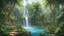 Placeholder: майя водопады в джунглях пальмы скалы лианы двор сад фэнтези арт