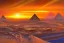 Placeholder: An ancient Egypt city at sunrise with 2 pyramids in the background, by matthieu lauffray, beautiful Egyptian temples, art Station, vibrant colours, oil on canvas, epic, dramatic lightning