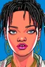 Placeholder: Y2k anime portrait of rihanna