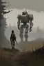 Placeholder: robot Jakub Rozalski style