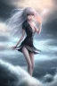 Placeholder: 3d Anime beautiful girl in stormy surrounding