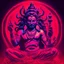 Placeholder: God shiva Demonic image in neon red color pallet