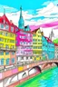 Placeholder: colourful drawings of basel, switzerland