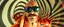Placeholder: gecko man, through pin hole pic camera, hot dog commercial caravan magic, blissfull genious, ultra chromatic, cyber jobe, flying yoga magic , lawn mover man movie character, portrait of upper body of cool transparent guy made with nano tape and with shades and mustache and bald head, saw blade beholder eye tyrant flating beholder kin with eyes on each saw blade tooth saying something profound, hypnotic zebra twirl background, with chrome reflections, like he is floating in a giger cartoon