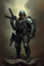 Placeholder: 1950 mad heavy tech bad ass soldier photo concept character