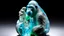 Placeholder: A cyan ice elemental gorilla designed in Ica stones painted by Utagawa Hiroshige