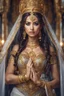 Placeholder: Close up Beautiful Goddess Photo Portrait Fantasycore Artwork, fullbody,wearing traditional golden silver ornaments dress ,Intricate Photography, A Masterpiece