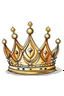 Placeholder: cartoon art for one crown , white background,, no shadows.