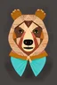 Placeholder: portrait of bear digital illustration wearing phulkari