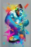 Placeholder: action shot of a Gorilla with headphone mixing two CDs with big Dj controller, Fractal art, tshirt vector, enclosed in a rectangle, vivid colours, sunshine, contour, white background