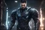 Placeholder: Gabriel Logan Syphon Filter in a mega cool Black iron super suit with on his arms and shoulders, hdr, (intricate details, hyperdetailed:1.16), piercing look, cinematic, intense, cinematic composition, cinematic lighting, color grading, focused, (dark background:1.1)