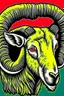 Placeholder: Vintage pop art style, horn of a ram -animal