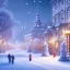 Placeholder: snowy city landscape in winter, building light on, beautiful, colorful, art by anime stedio, high details, high quality 8k