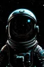 Placeholder: An intricate (((astronaut))) with a galaxy helmet and a distinctive silhouette, standing confidently against a (((black backdrop))), highlighted by the glow of the stars within the reflection of the space in the faceplate