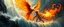 Placeholder: fire smoke and fog and light rays, phoenix jellyfish octopus bird witch in chrome reflective icy waterfall looks beyond really powerful slapping a bird in the face with fire, fantasy illustration, in the style of Rembrandt