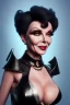 Placeholder: Joan Collins as evil queen in black leather, leather, busty, cleavage, angry, stern look. character design by cory loftis, fenghua zhong, ryohei hase, ismail inceoglu and ruan jia. unreal engine 5, artistic lighting, highly detailed, photorealistic, fantasy