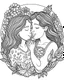 Placeholder: mother with his daughter loving mothers Day coloring page