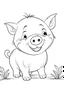 Placeholder: outline art for Piglet (Pig) coloring pages with sitch, white background, Sketch style, full body, only use outline, toddlers style, clean line art, white background, no shadows and clear and well outlined.