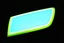 Placeholder: vehicle headlight(with chrome and neon green trim) on black background, add details and inner chrome+light
