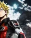 Placeholder: Detailed anime portrait of bakugo from my hero academia, gold hair and golden eyes, black suit, intricate details, full body portrait, keep head in frame, slight smile, black Japanese motif, concept art, highly detailed, digital painting, concept art, sharp focus, illustration, art by Yoji Shinkawa, WLOP and greg rutkowski and alphonse mucha and artgerm and yanjun Chen and Junji ito and Makoto Shinkai, HDR, octane render