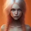 Placeholder: Fantasy setting, woman, two hues of hair, orange and white, more white hair, more orange hair, more orange hair, more white hair, more white hair