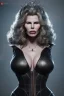 Placeholder: Kim Basinger as evil queen in black leather, busty, cleavage, curvy, angry, happy, stern look. character design by cory loftis, fenghua zhong, ryohei hase, ismail inceoglu and ruan jia. unreal engine 5, artistic lighting, highly detailed, photorealistic, fantasy