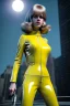 Placeholder: Ultra Realistic retro sci-fi portrait New York image from 1960, spaceship, sweet young Jane Fonda, tight latex suit, weapon, fighting stance, soft color, highly detailed, unreal engine 5, ray tracing, RTX, lumen lighting, ultra detail, volumetric lighting, 3d, finely drawn, high definition, high resolution.