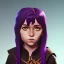 Placeholder: Portrait of a sweet 9 year old warlock toddler girl with brown hair with bangs and blue eyes