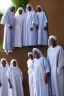 Placeholder: 7 suore africane con tunica grigia giornata di sole precipizio fuori città , terra