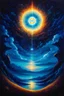 Placeholder: Art that bends darkness and light together into depth, into music, into time; surreal celestial landscape