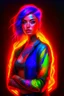 Placeholder: full body colorful tattooed portrait of a female model with colorful hair, Vibrant colors, Neon lighting, Intricate details, Digital painting, Artstation, glowing tattoos, Sharp focus, Illustration, art by audrey benjaminsen and lois van baarle and artgerm and mandy jurgens, Dystopian, cyberpunk