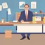 Placeholder: Ilustración oficina de empleo; estilo Joe Sacco