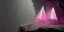 Placeholder: single pink crystal, on an altar in a foggy cave, cinematic,