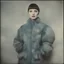 Placeholder: Actress Louise Brooks, blue, autochrome, plastic puffy jacket