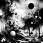 Placeholder: Abstract, dreamy, dreamlike, with a strong black and white contrast illustration for the ideia "Ceder para estar aberto a tudo aquilo que vem ter connosco; quando isso acontece, temos tudo e nada nos falta".