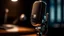 Placeholder: Close-up image of microphone in podcast studio.