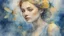 Placeholder: Victorian era, watercolor drawing, double exposure, fine rendering, portrait of a beautiful woman 30 years old, airy transparent dress, double exposure, dragonflies, fantasy, blue, yellow, flowing hair, highlights, sparkles, clear lines, detail, fine drawing, high resolution , 8K, photorealism, precise focus,