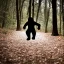 Placeholder: A shadow creature chasing people in the woods