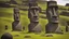 Placeholder: calm beauty, fantasy, magic, splendor, uplifting, inspiring, therapeutic, Easter Island stone statues with faces, springtime, sunlight, chiaroscuro, color, award-winning colour photograph, Nikon 135mm, style Disney, style Salvador Dali