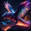 Placeholder: A majestic creature with iridescent scales and wings, soaring through a vibrant fantasy world, night starry sky, fire particles, bright colors, glowing sparkle particles, dark tone, sharp focus, high contrast, 8k, incredible depth, depth of field, dramatic lighting, beautifully intricate details, clean environment