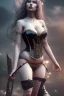 Placeholder: sexy milf, warrior, black long hair, silk corset, sunshine, 8k resolution, high-quality, fine-detail, intricate, fantasy art, detailed matte, volumetric lighting, illustration, 3D