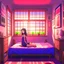 Placeholder: Streamer anime girl in a bedroom