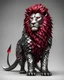 Placeholder: Lion recouvert d'écailles de metal, des yeux rouges rubis et une lame au bout de la queue
