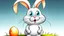 Placeholder: Fantasy cartoon illustration: sad Easter bunny