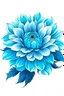 Placeholder: SEA BLUE flower VECTOR illustration defined and detailed with white background