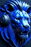 Placeholder: hip hop cyberpunk blue and gray angry lion realism 3d